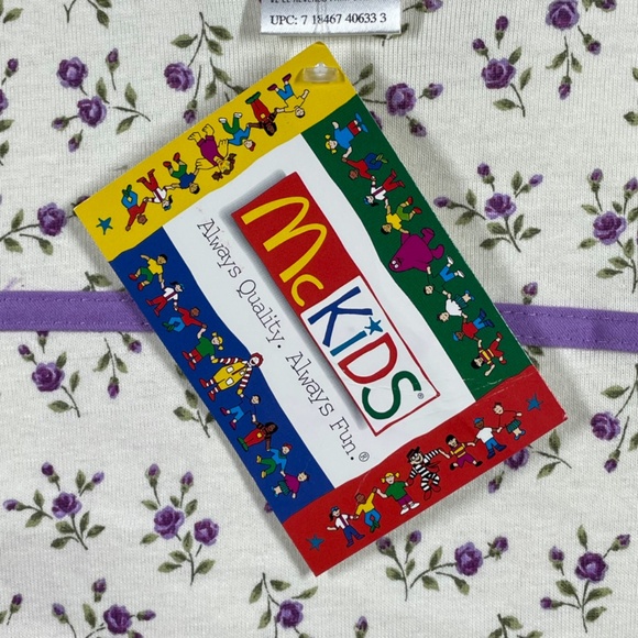NEW Vintage McDonalds McKids Shirt Pants Set Girls 18 Months purple floral 90s - Picture 5 of 13